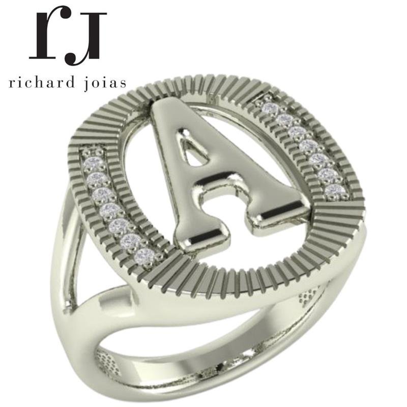 ANEL DE PRATA 925 A 950 LETRAS DO A AO Z