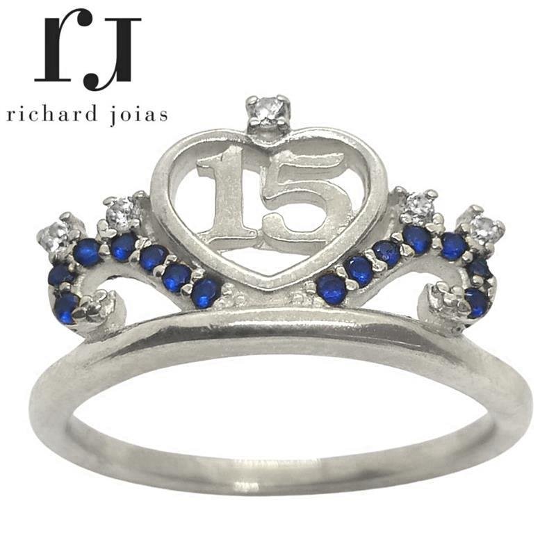 ANEL DE PRATA DEBUTANTE MUDA COR DAS PEDRAS INFERIORES