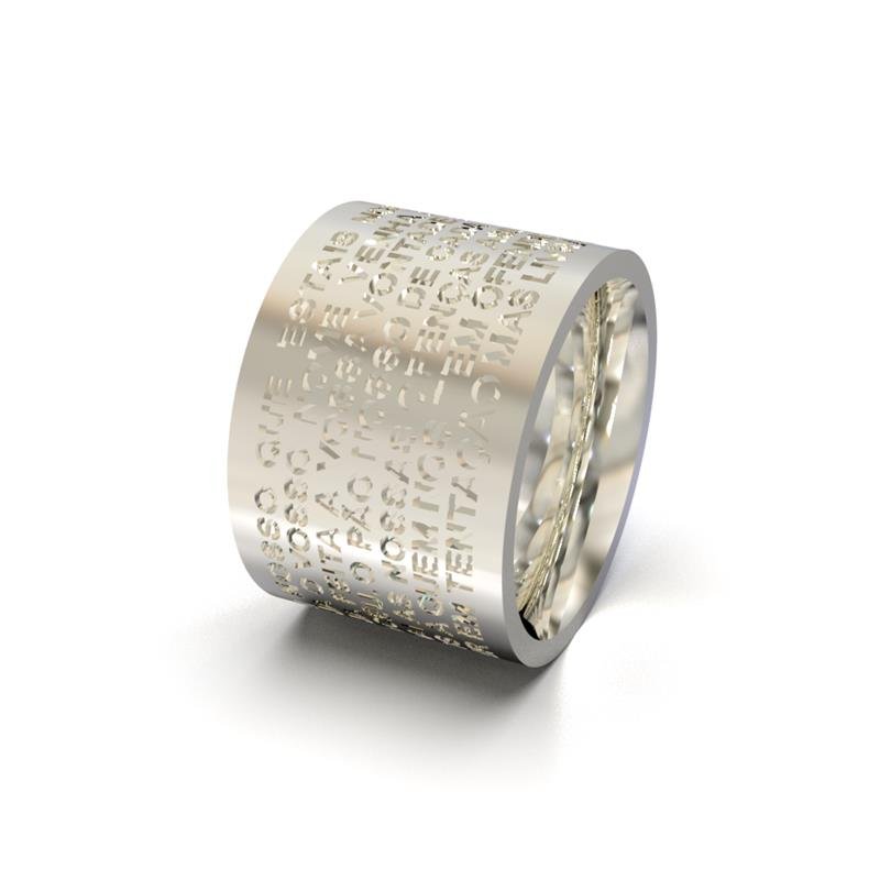 ANEL DE PRATA 13MM PAI NOSSO