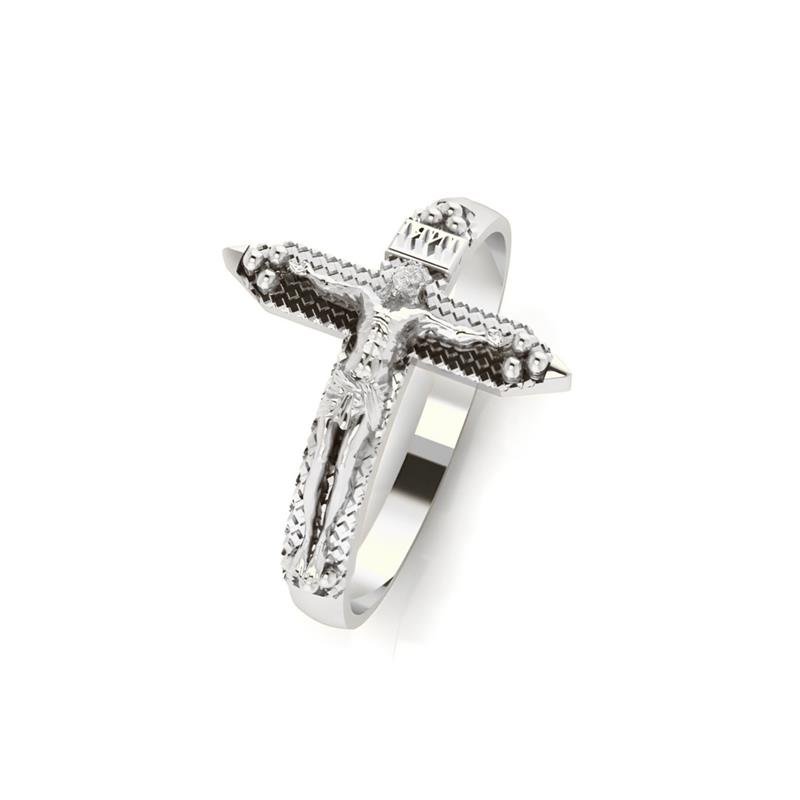 ANEL DE PRATA CRUCIFIXO