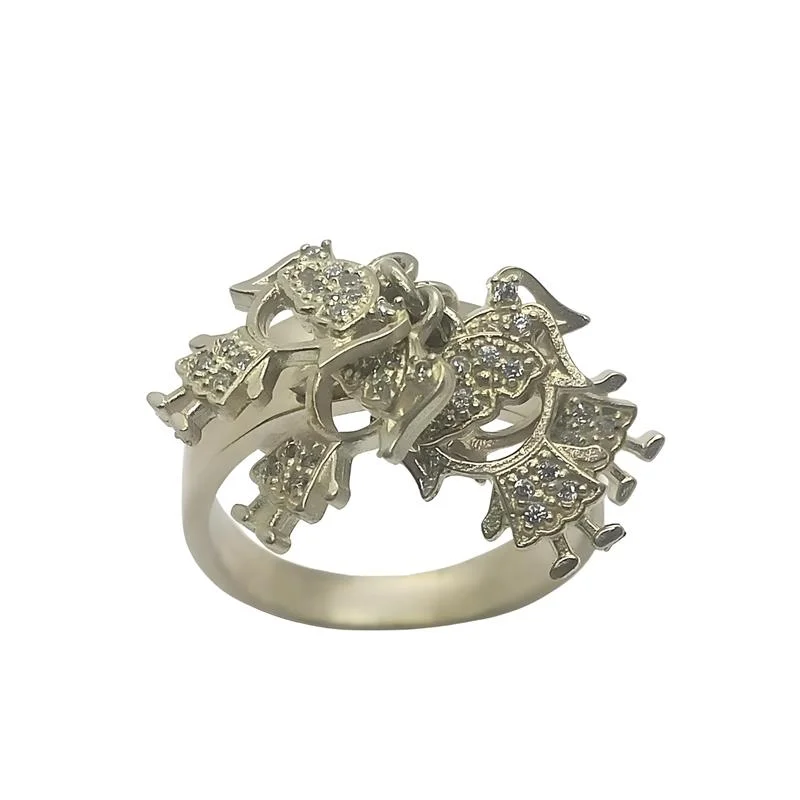 ANEL DE PRATA COM 04 PINGENTES DE CRIANÇA