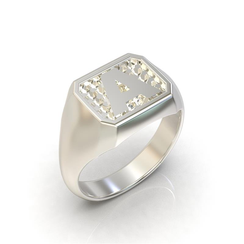 ANEL DE PRATA C/ LETRA (TODAS AS LETRAS DISPONÍVEIS)