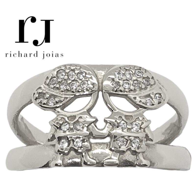 ANEL DE PRATA C/ 2 MENINOS