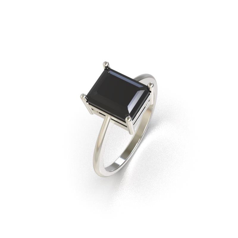 ANEL DE PRATA C/ PEDRA OCTAGONAL 8X10
