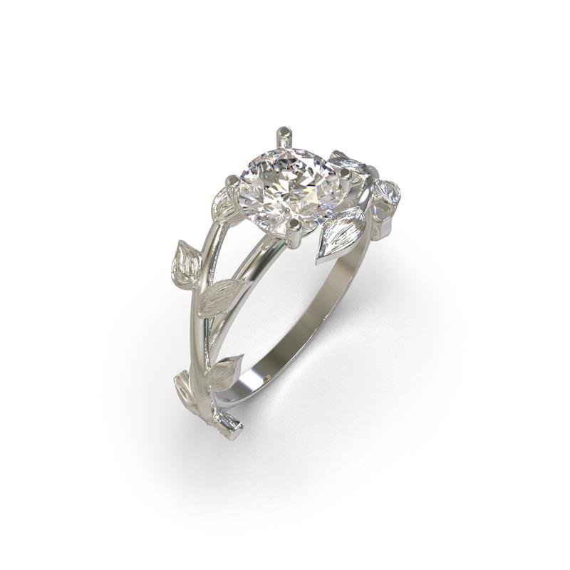 ANEL DE PRATA FOLHAGEM 7,0MM