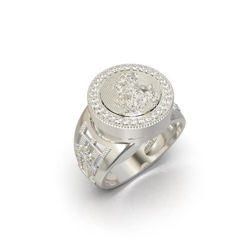 ANEL DE PRATA RELIGIOSO (CHAPINHA REMOVÍVEL)