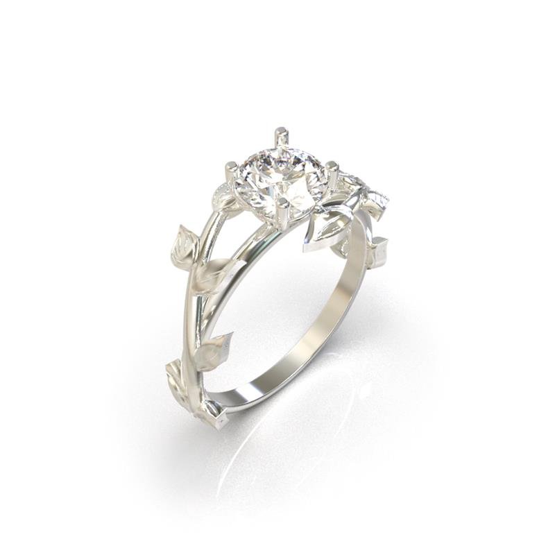 ANEL DE PRATA FOLHAGEM 10,0MM