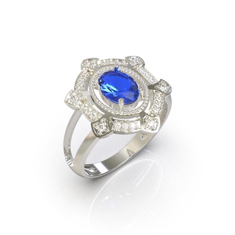 ANEL DE PRATA IMPERIUM ALTERA A COR CENTRAL OVAL 6X8