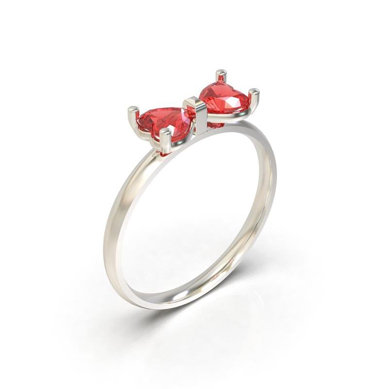 ANEL DE PRATA LAÇO DE CORAÇÃO