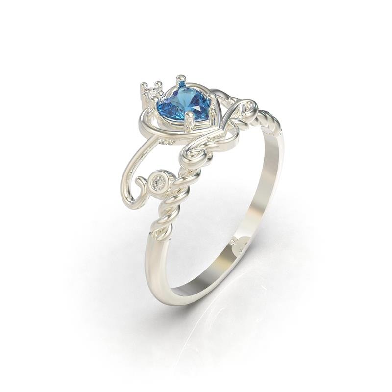 ANEL DE PRATA PRINCESA DO SAPATINHO DE CRISTAL