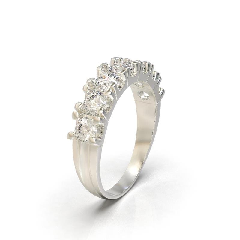 ANEL DE PRATA C/ MEIA VOLTA DE PEDRAS