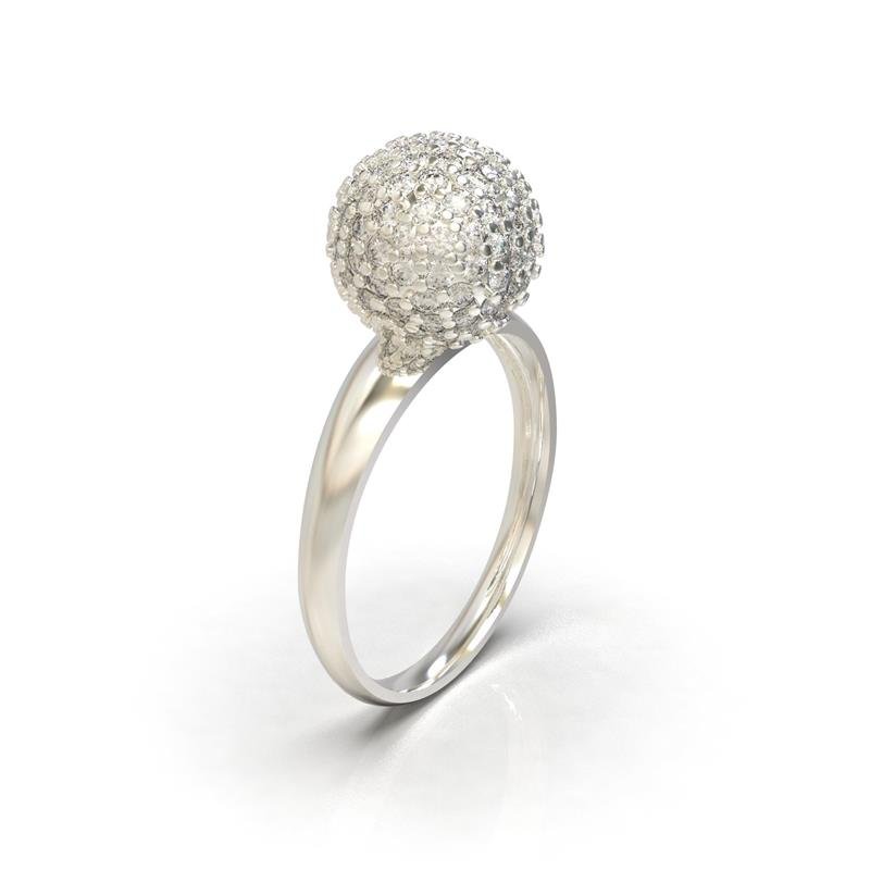 ANEL DE PRATA C/ 111 PEDRAS D/ 1,50MM