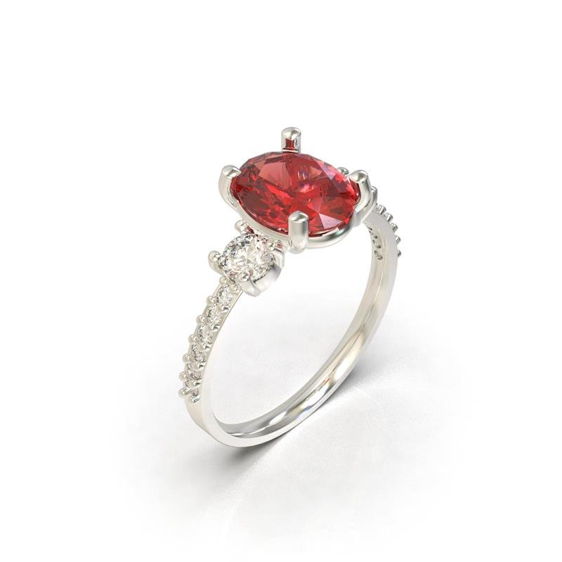 ANEL DE PRATA PEDRA OVAL 8X10 / ALTERA COR CENTRAL