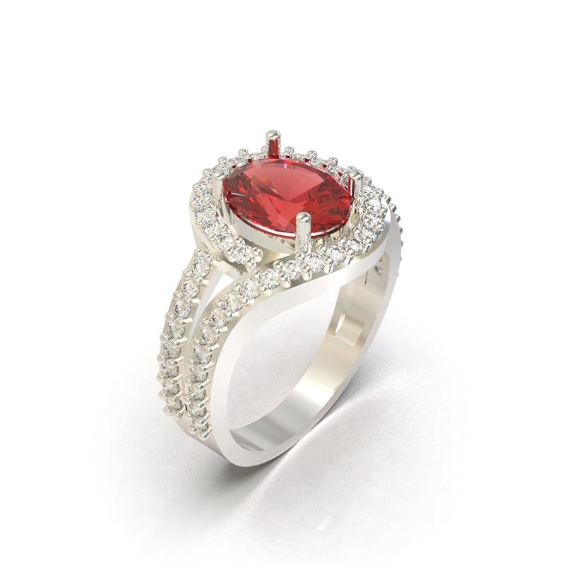 ANEL DE PRATA ALTERA COR PEDRA OVAL 8X10