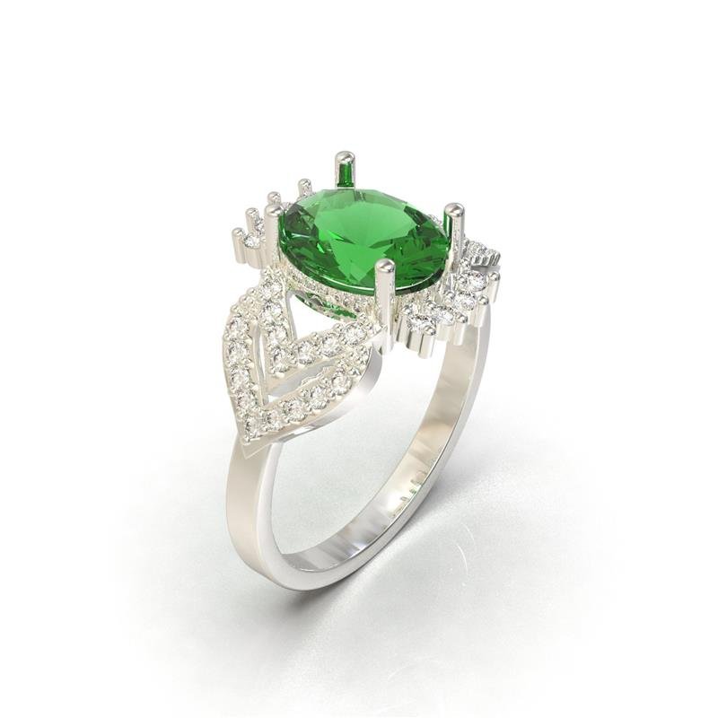 ANEL DE PRATA ALTERA COR PEDRA OVAL 8X10