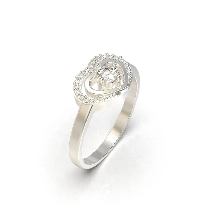 ANEL DE PRATA CORAÇÃO / TROCA COR DAS PEDRAS