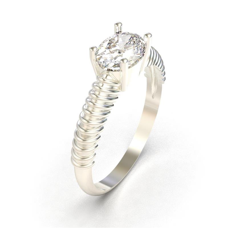 ANEL DE PRATA 925 A 950 LATERAL TRABALHADA E PEDRA OVAL 6X8