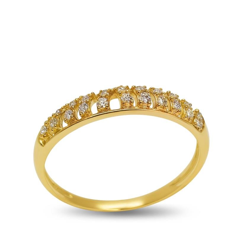 ANEL DE OURO 10KL APARADOR DE ALIANÇA C/ PEDRAS PESO MÉDIO 1,3 GR