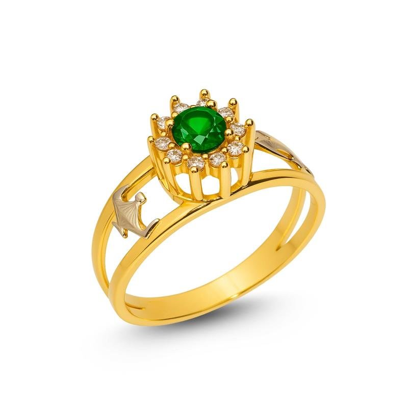 ANEL DE OURO 10KL FORMATURA PEDRA 4MM PESO MÉDIO 2,7 (FAZ TODOS OS CURSOS)