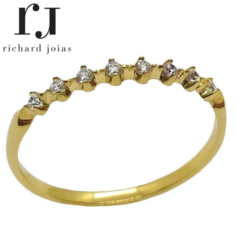 ANEL DE OURO 10KL MEIA ALIANÇA PESO MÉDIO 1,0 GR