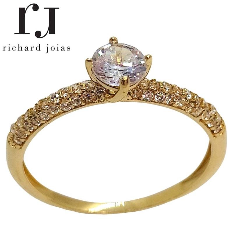 ANEL DE OURO 10KL SOLITÁRIO PESO MÉDIO 1,6 GR