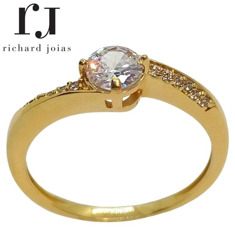 ANEL DE OURO 10KL SOLITÁRIO PESO MÉDIO 2,0 GR