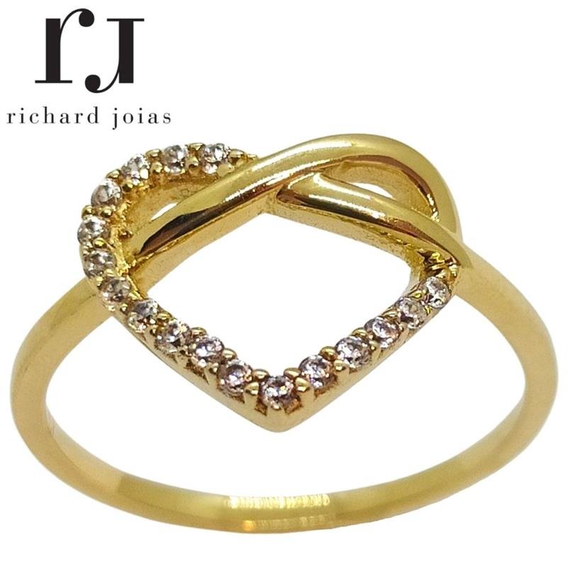 ANEL DE OURO 10KL CORAÇÃO PESO MÉDIO 2,0 GR