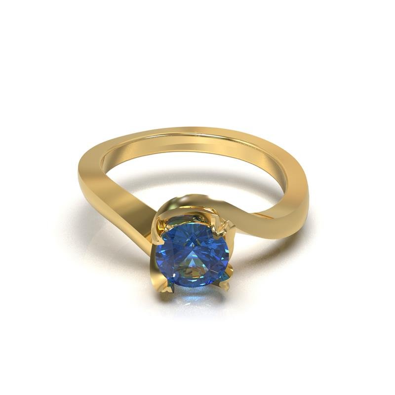 ANEL DE MOEDA SOLITARIO DE PEDRA CENTRAL 6,0MM