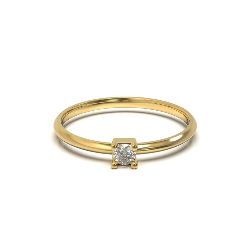 ANEL DE MOEDA SOLITARIO DE PEDRA CENTRAL 3,0MM