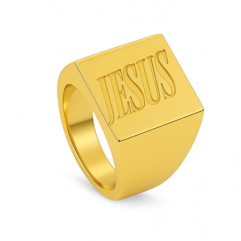 ANEL DE MOEDA MASCULINO ESCRITO CNC JESUS