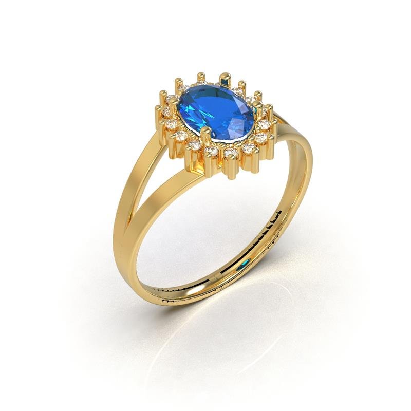 ANEL DE MOEDA DE PEDRA CENTRAL OVAL 6X8