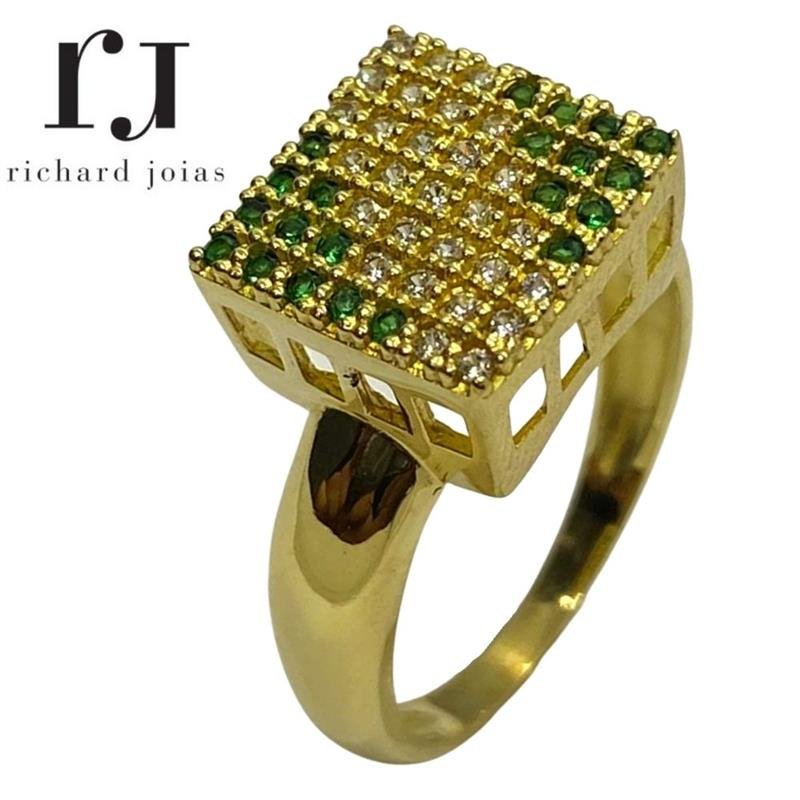 ANEL DE MOEDA CHUVEIRO PEDRAS DO CENTRO CRISTAL