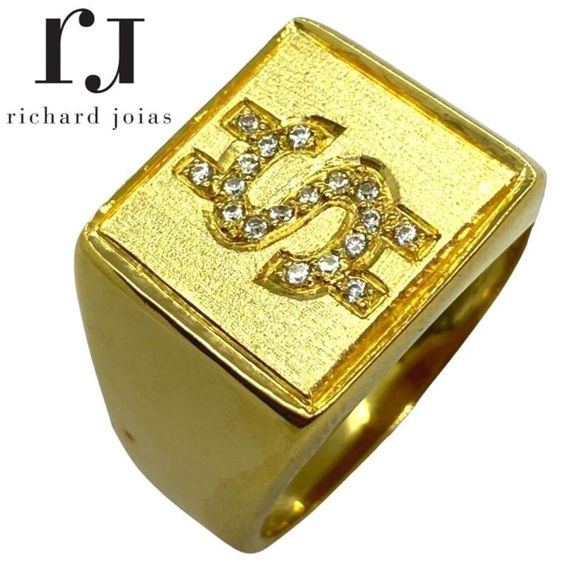 ANEL DE MOEDA CIFÃO C/18 PEDRAS