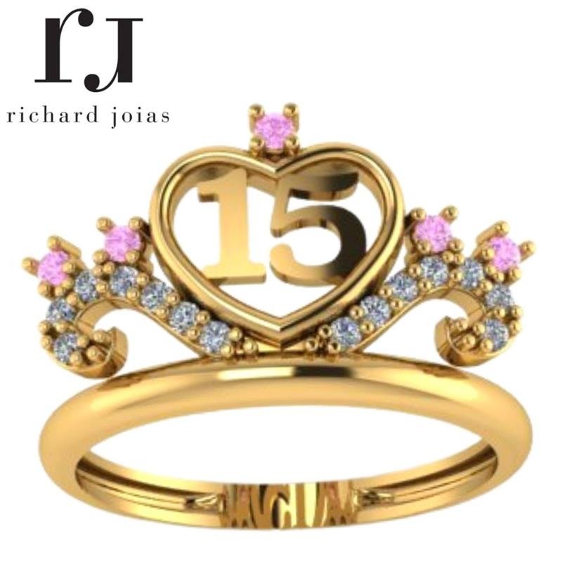 ANEL DE MOEDA DEBUTANTE MUDA COR DAS PEDRAS SUPERIORES