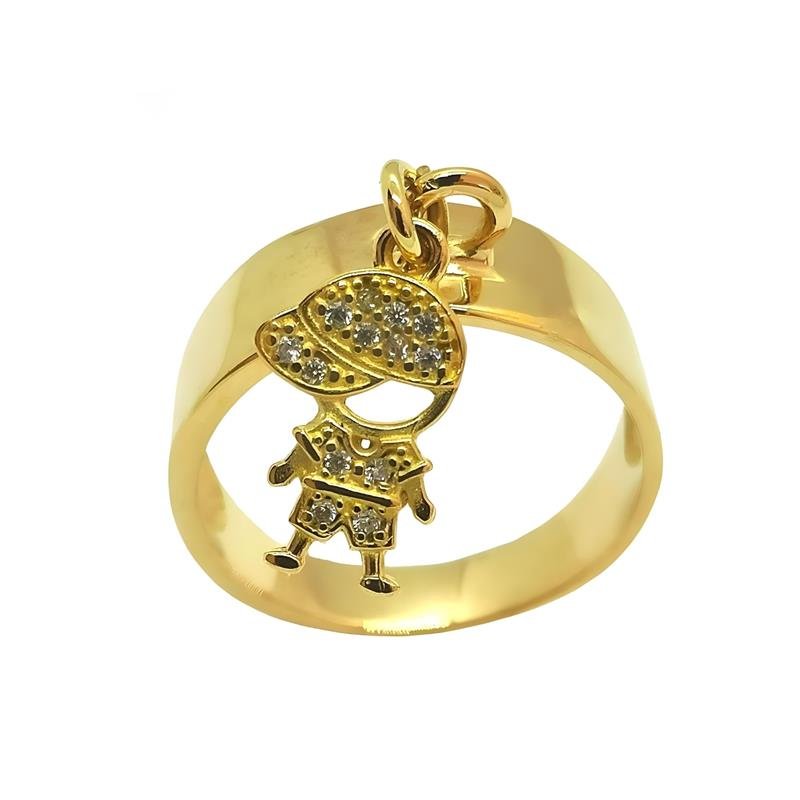 ANEL DE MOEDA COM 01 PINGENTE DE CRIANÇA