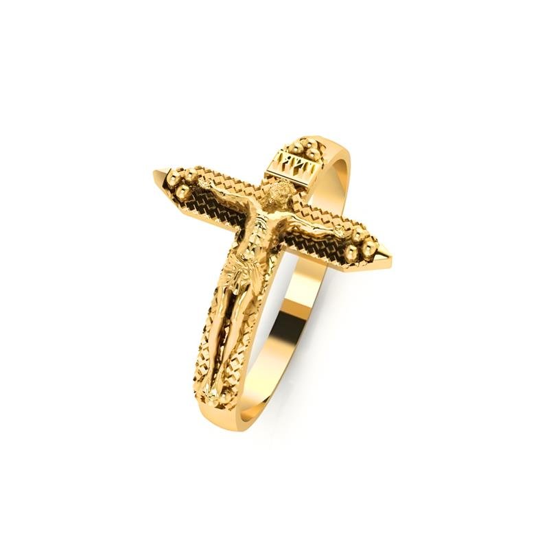 ANEL DE MOEDA CRUCIFIXO