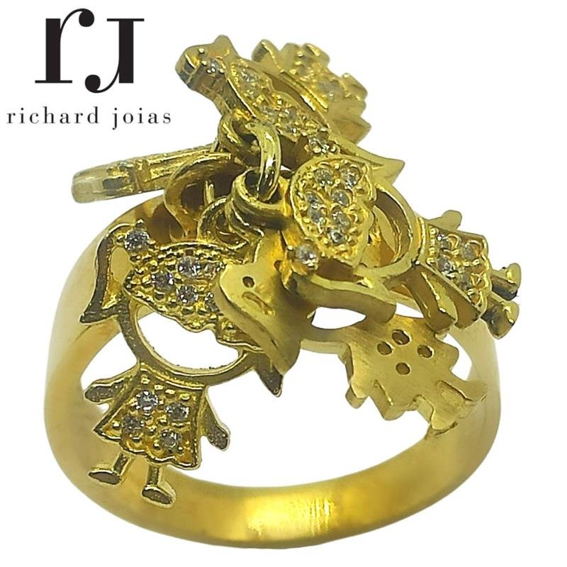 ANEL DE MOEDA C/05 PINGENTES DE BONECO (MENINOS OU MENINAS)