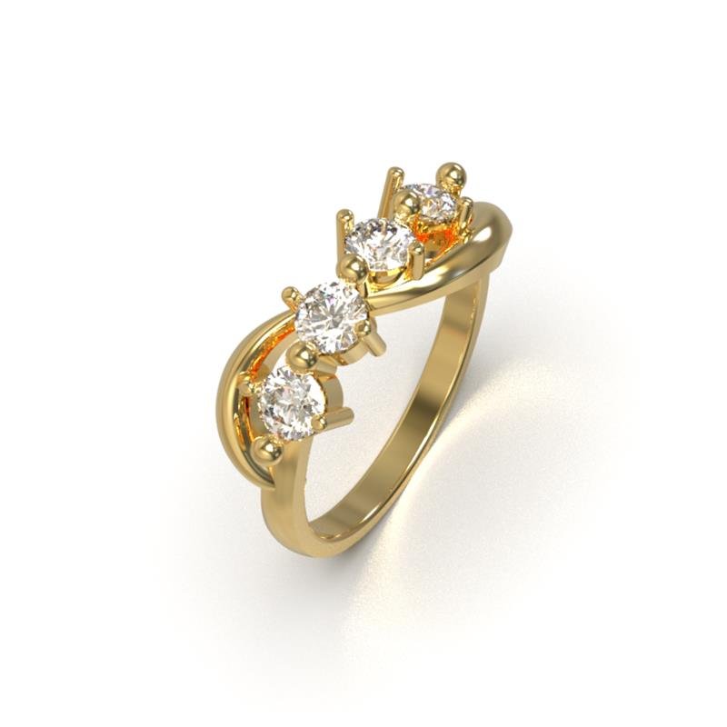 ANEL DE MOEDA C/ 04 PEDRAS 4,0MM