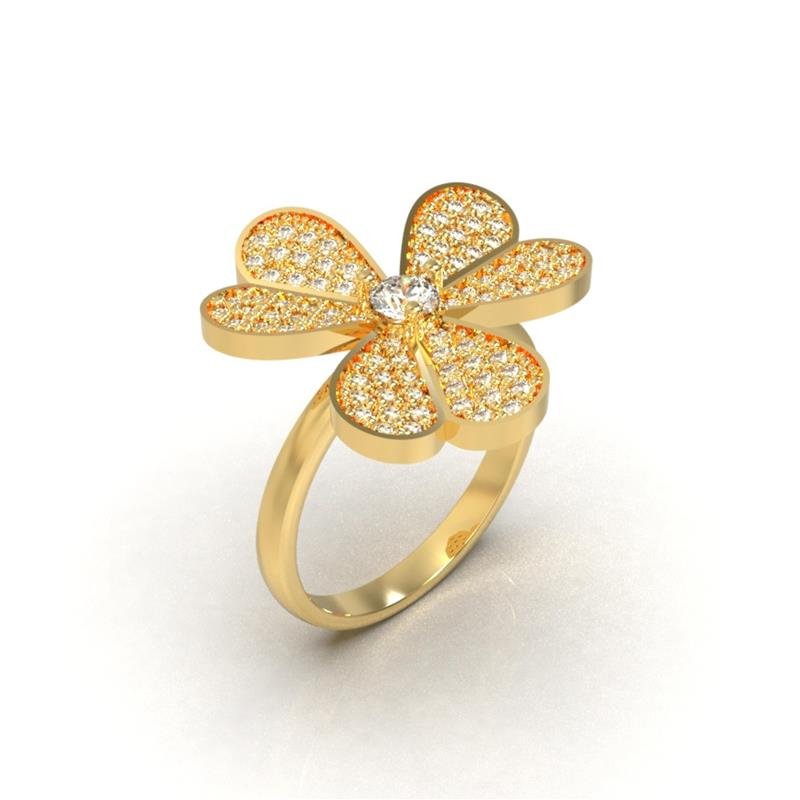 ANEL DE MOEDA PETALAS DE CORAÇÃO