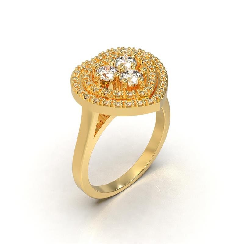 ANEL DE MOEDA CORAÇÃO CRAVEJADO