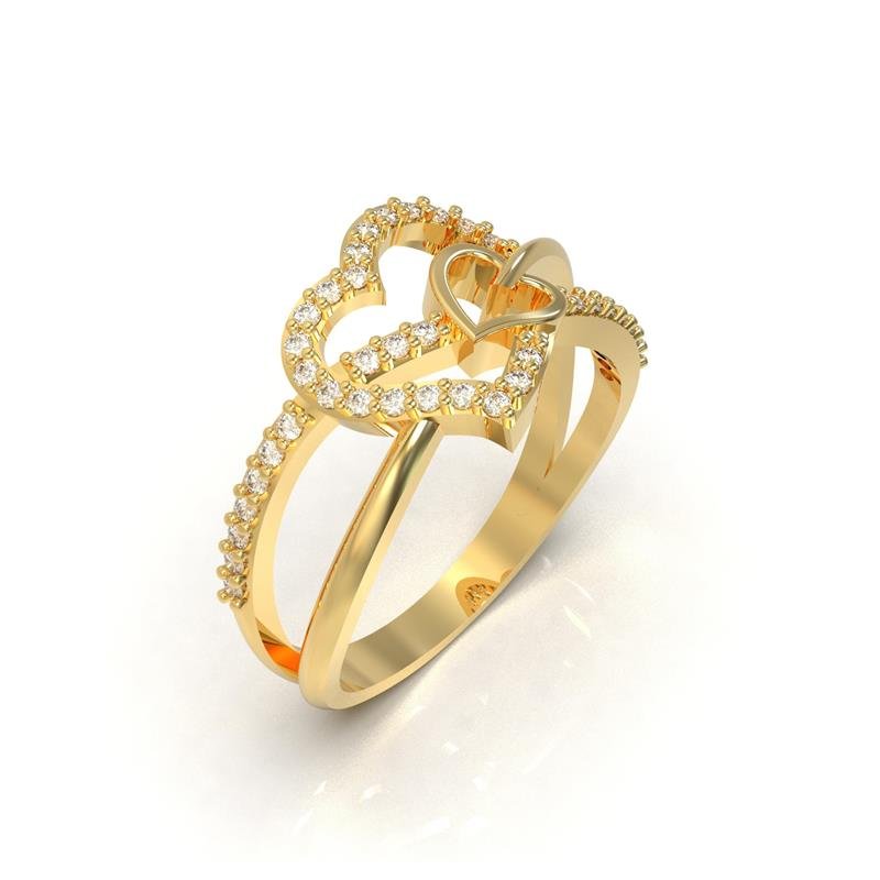 ANEL DE MOEDA CORAÇÃO DUPLO CORTADO