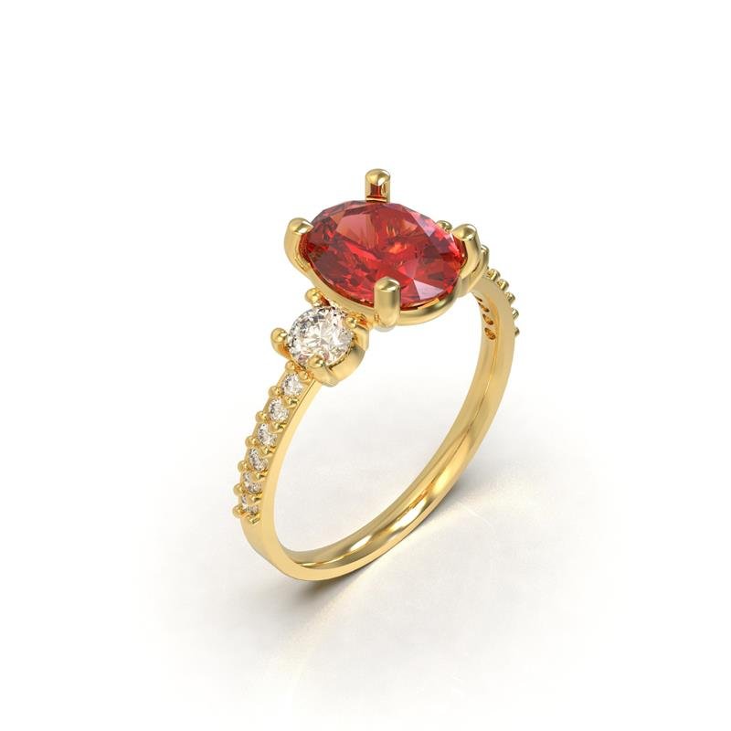 ANEL DE MOEDA PEDRA OVAL 8X10 / ALTERA COR CENTRAL