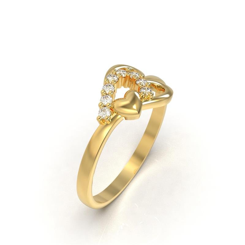 ANEL DE MOEDA CORAÇÃO TRIPLO