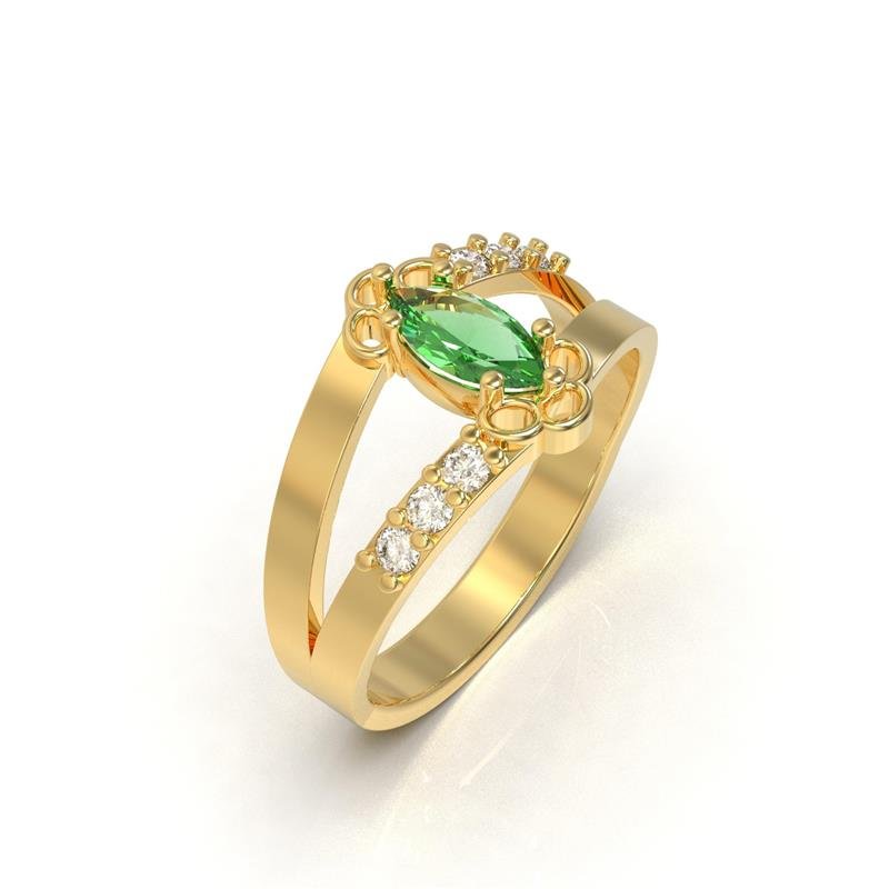 ANEL DE MOEDA ALTERA COR DA PEDRA CENTRAL NAVETE 4X8