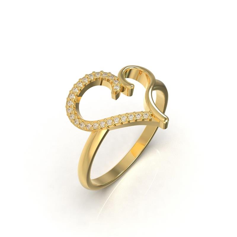 ANEL DE MOEDA CORAÇÃO /MEIO CRAVEJADO