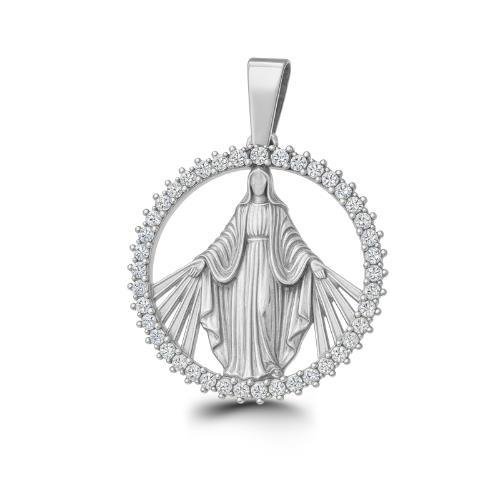 PINGENTE DE PRATA NOSSA SENHORA DAS GRAÇAS DE TAMANHO 2,3 X 2,3