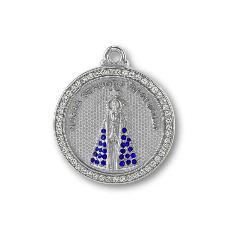 PINGENTE DE PRATA NOSSA SENHORA APARECIDA DE TAMANHO 2,4 X 2,4