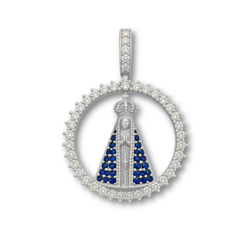 PINGENTE DE PRATA NOSSA SENHORA APARECIDA 4,5X3,0