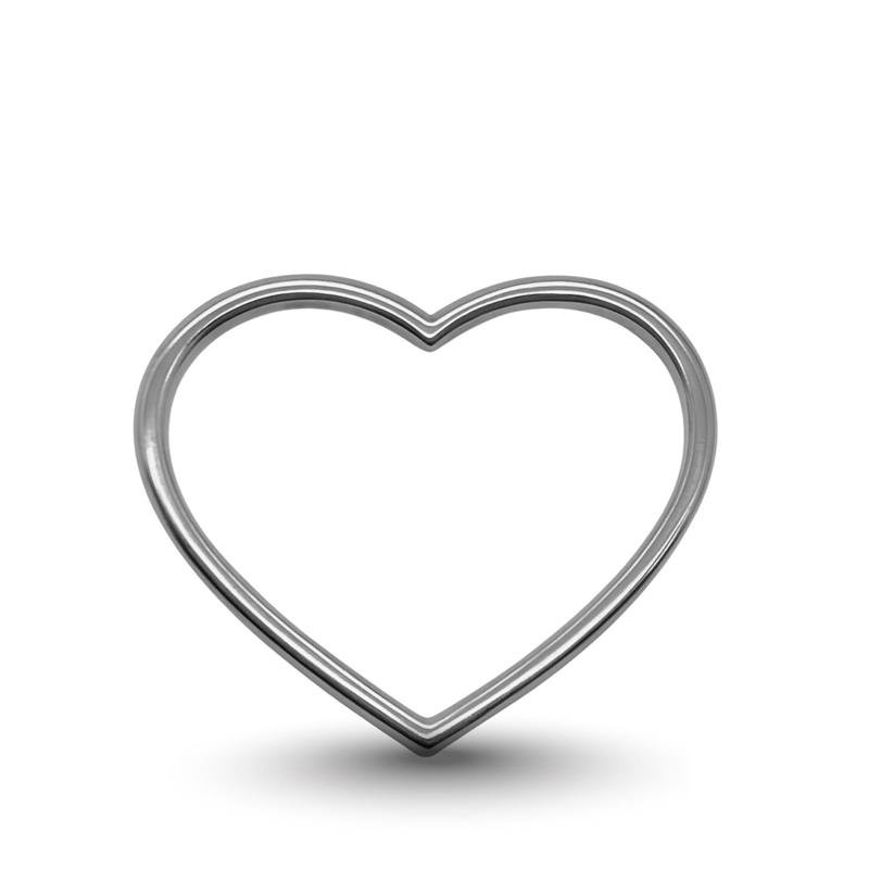 PINGENTE DE PRATA CORAÇÃO SEM CONTRA ARGOLA DE TAMANHO 3,5 X 4,0