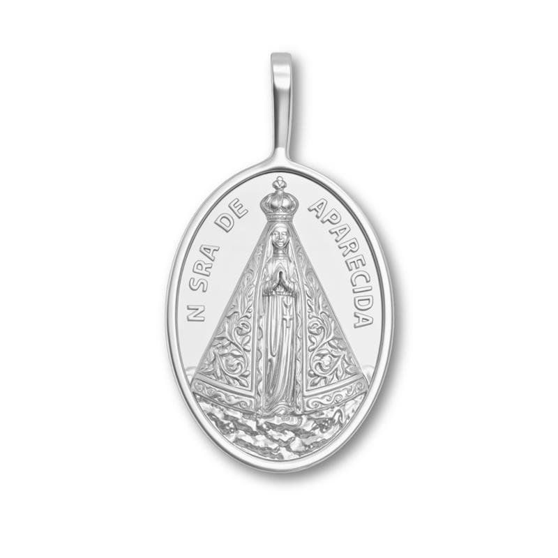 PINGENTE DE PRATA MEDALHA NOSSA SENHORA APARECIDA
